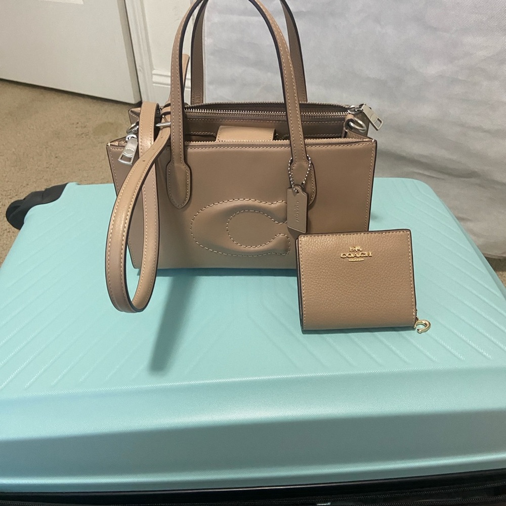 Coach Brown Leather Satchel and Wallet Set